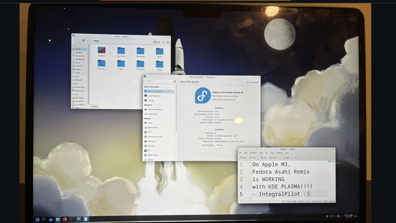 M3 Mac 运行 Fedora Asahi Remix KDE Plasma