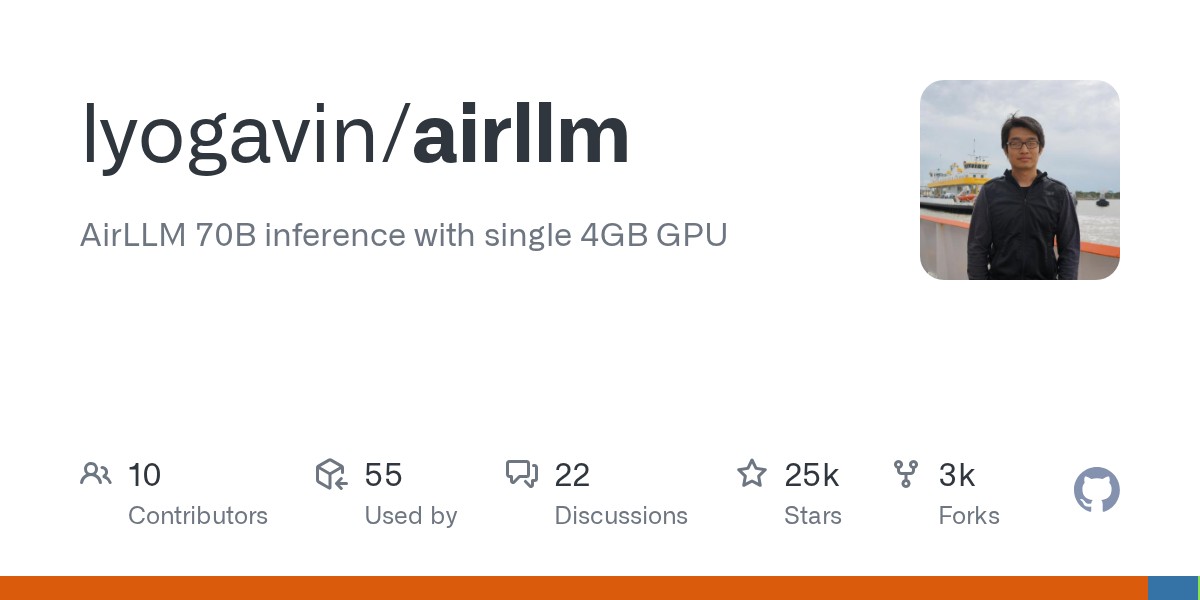 AirLLM：4GB 显存运行 70B 模型的分层推理 封面