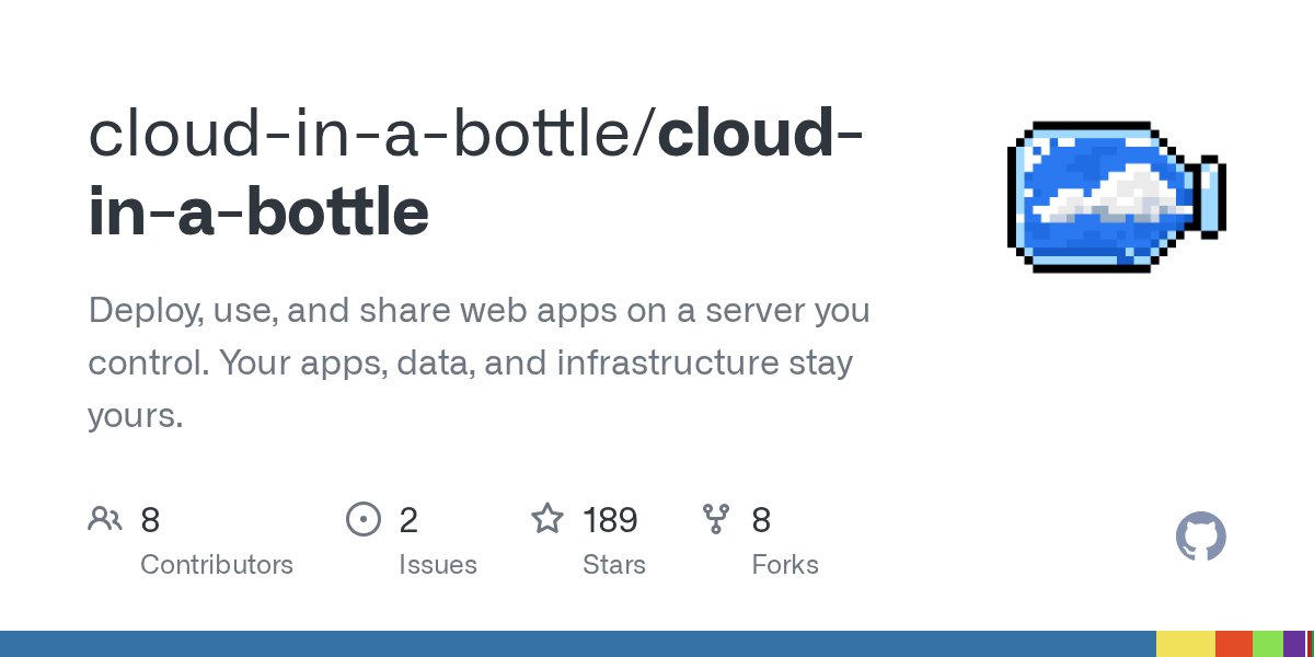 GitHub 仓库卡：cloud-in-a-bottle，189 stars