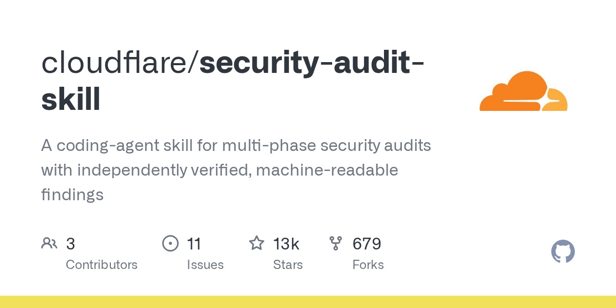 Cloudflare 开源 security-audit-skill：AI 编码 Agent 的漏洞审计六阶段与五道反幻觉防线 封面