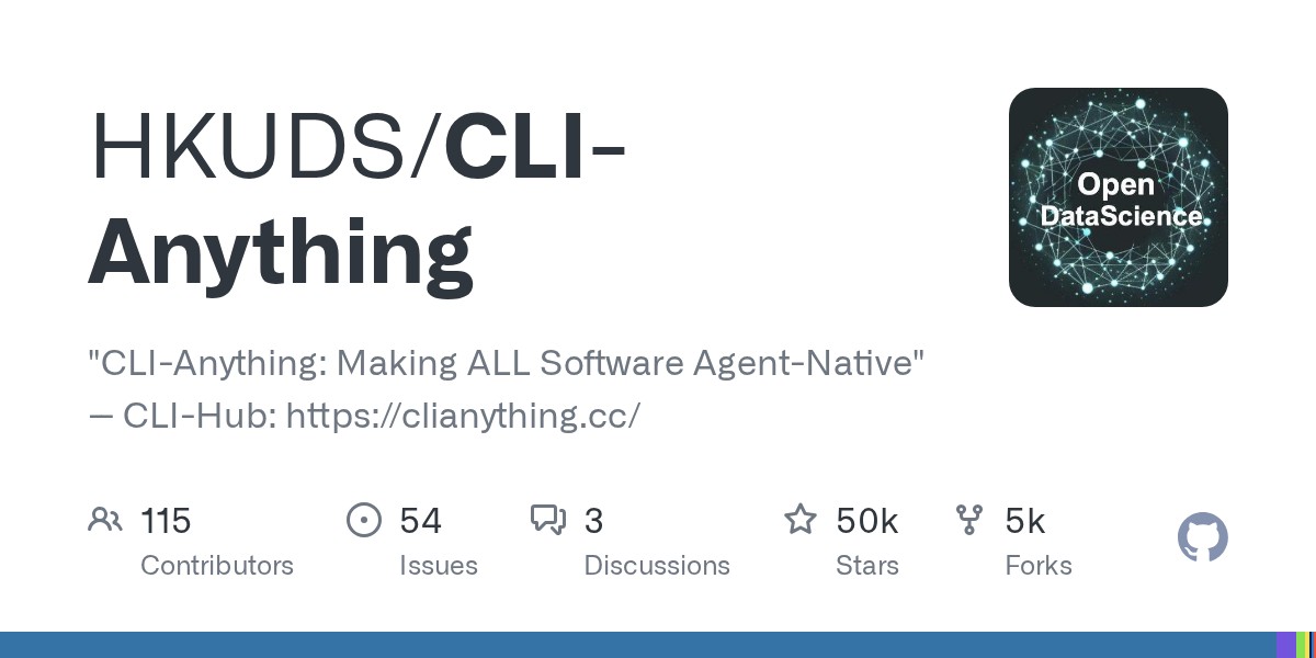 CLI-Anything：给 AI 生成命令行接口的开源方案，GUI agent 之外的第二条路 封面