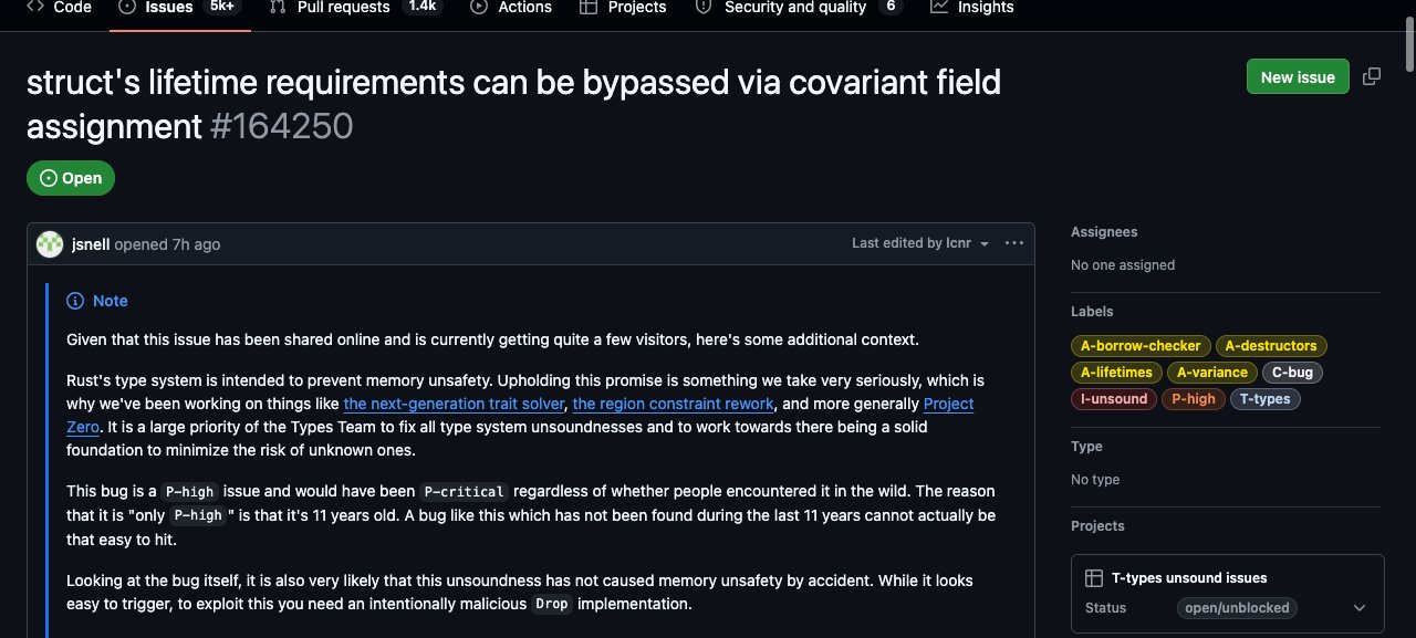 Rust 借用检查器被爆 11 年漏洞：协变字段赋值绕过生命周期约束，类型系统的承诺还剩多少 封面