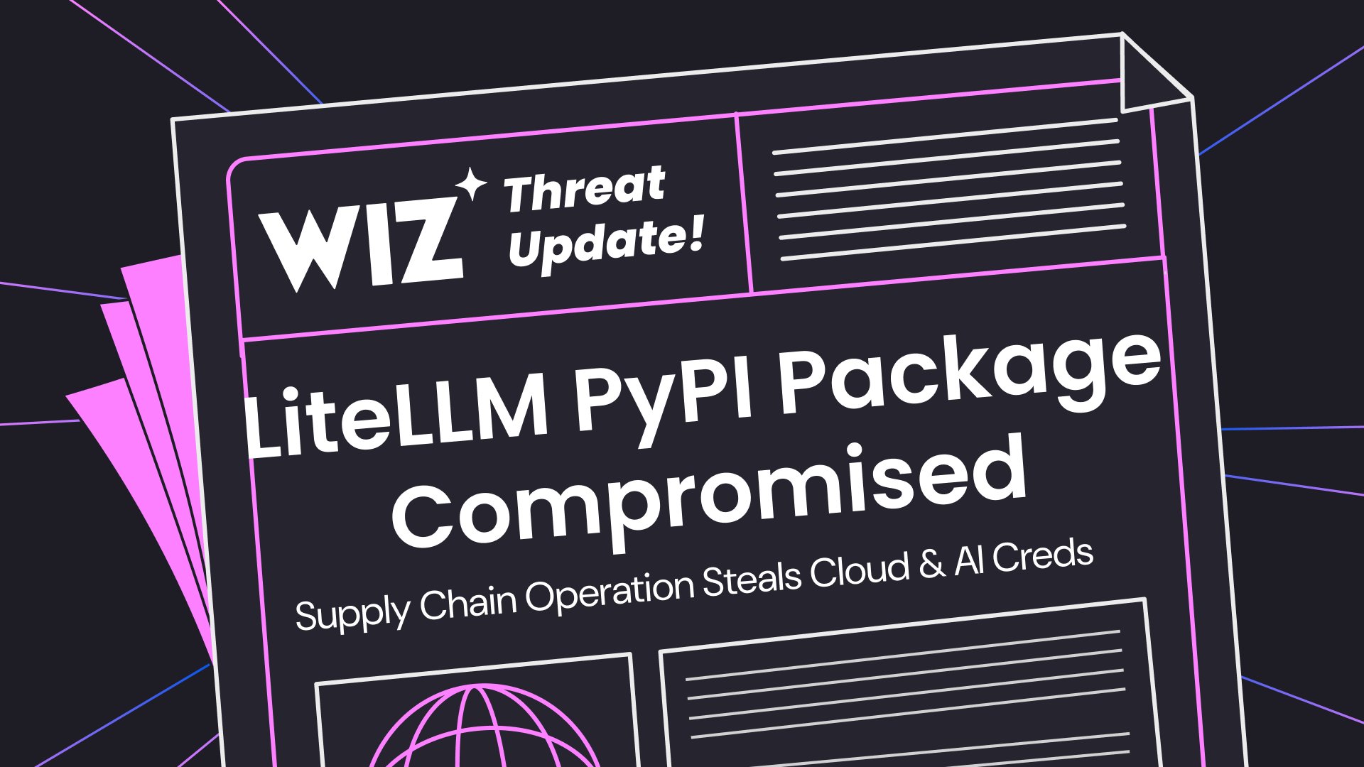 Wiz Research 发布的 LiteLLM 投毒事件通告图