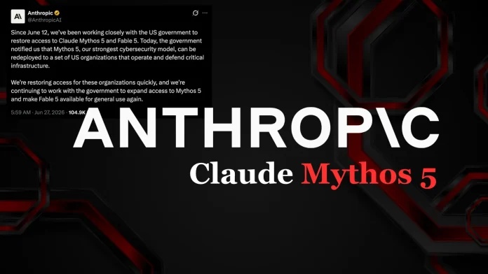 Anthropic 获美国政府批准，恢复 Mythos 5 模型对关键基础设施组织的部署 封面
