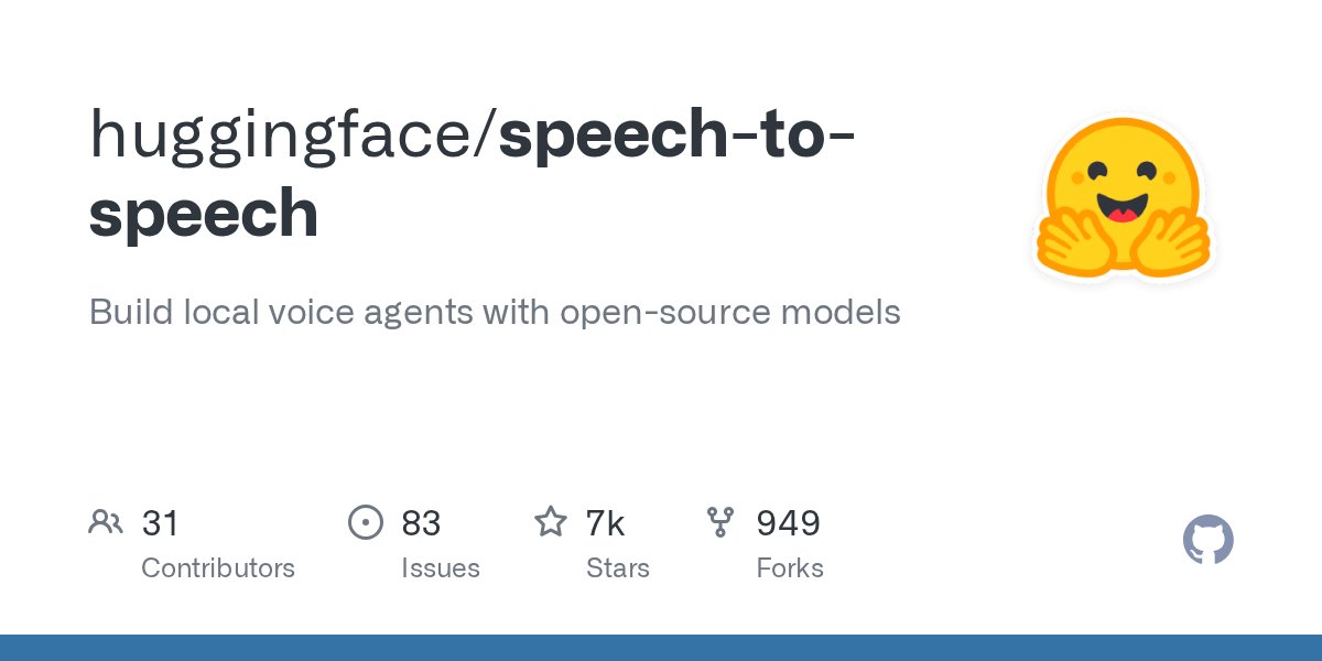 HuggingFace Speech-to-Speech 项目封面