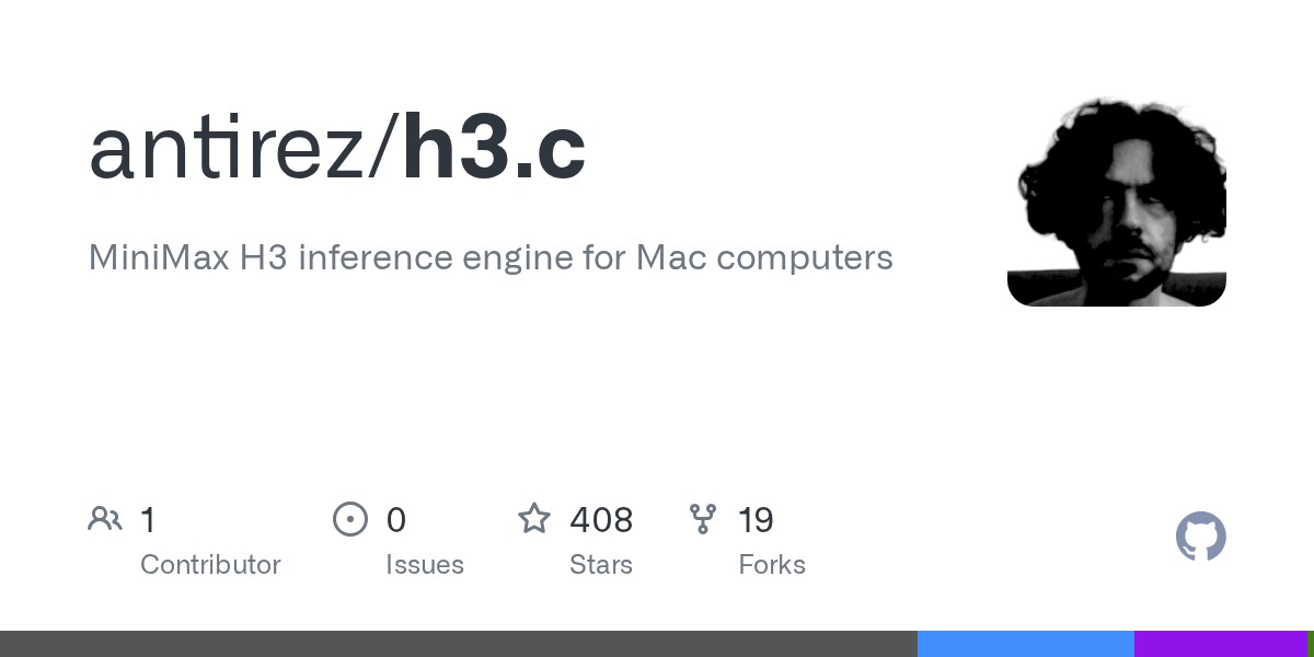antirez h3.c GitHub 仓库