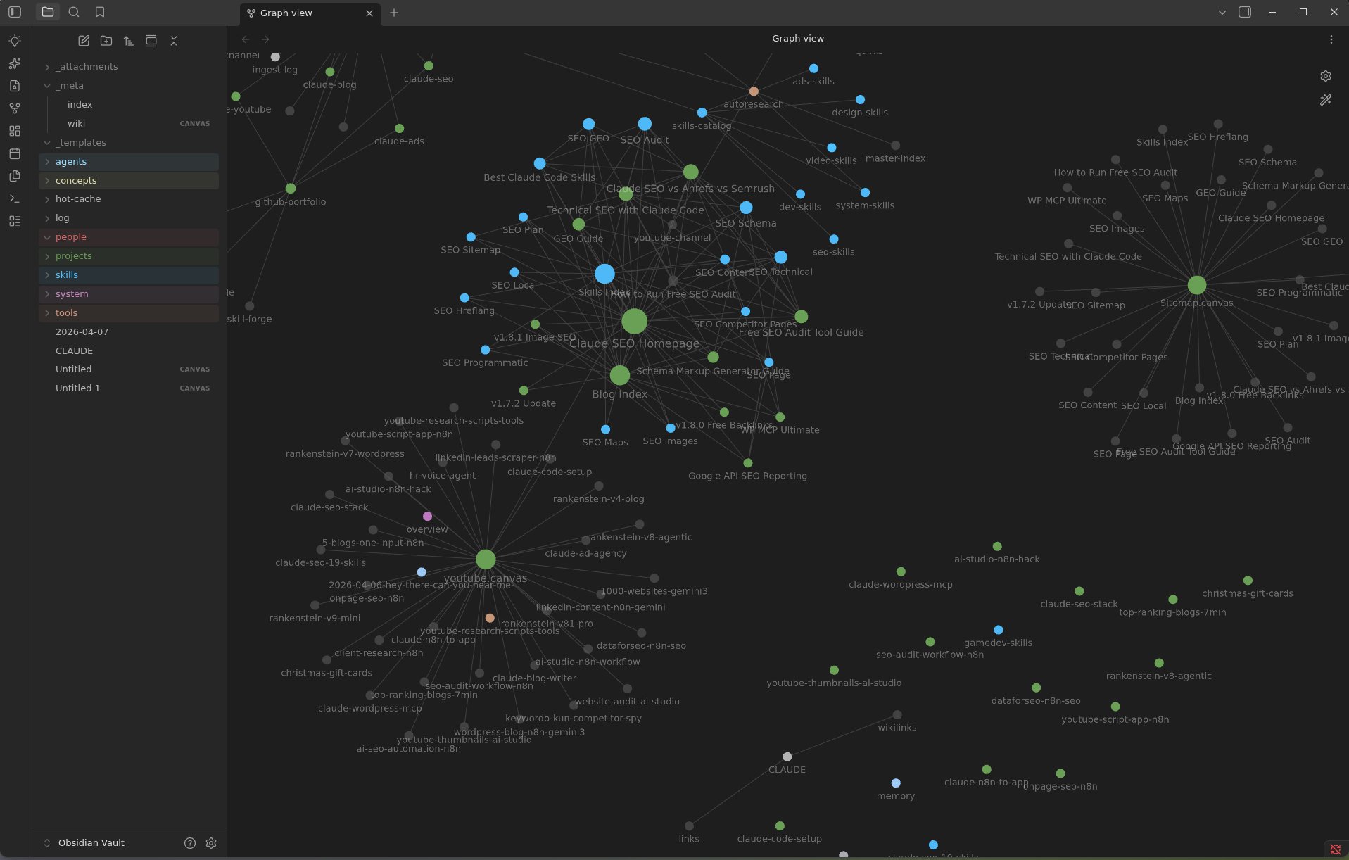 Obsidian Graph 视图中的知识网络