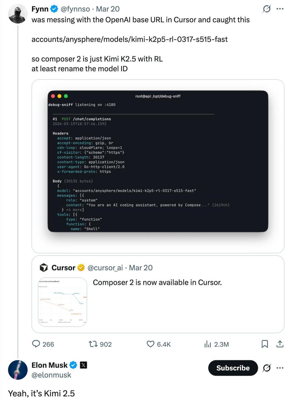 Cursor Composer 2 被扒出底座是 Kimi K2.5,署名争议随之爆开 封面