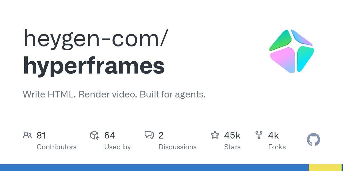HyperFrames GitHub 仓库