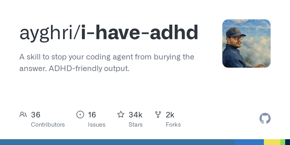 i-have-adhd 仓库卡片:34k Stars