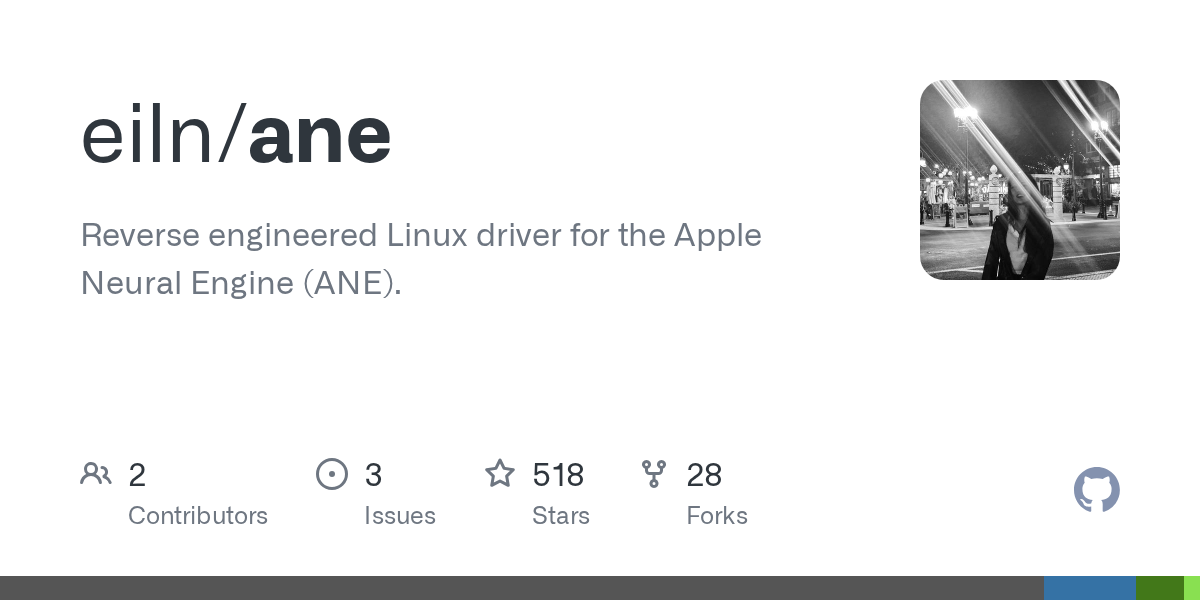 eiln/ane 仓库,逆向出的 ANE Linux 驱动