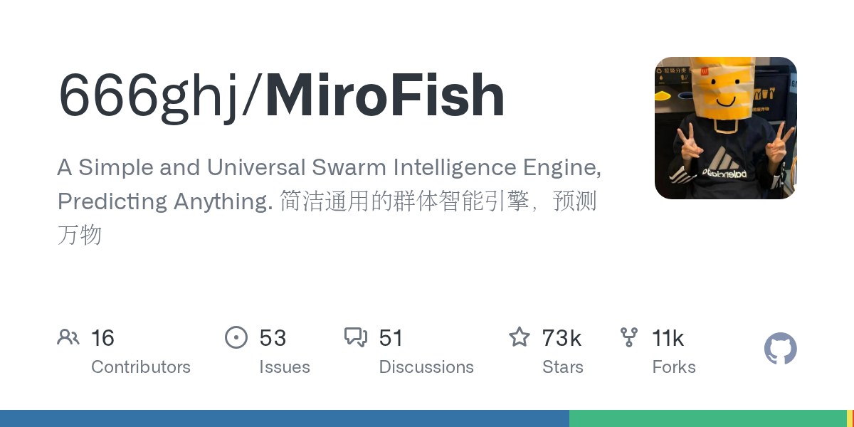 MiroFish GitHub 仓库卡片