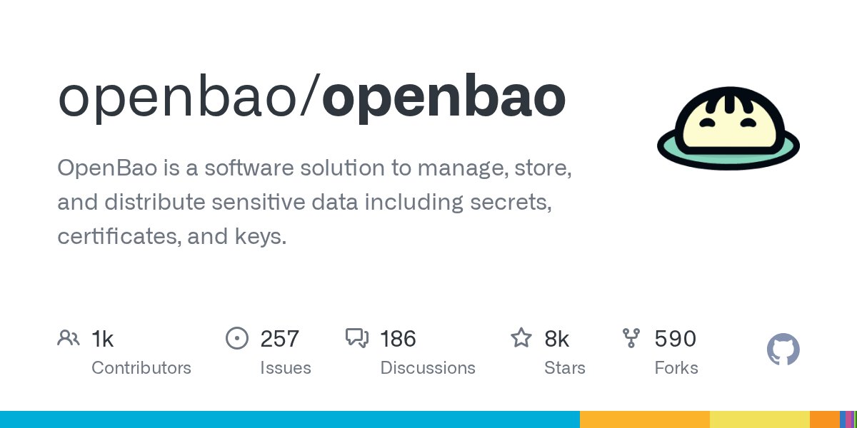 OpenBao 仓库卡片:8k stars,Go 编写的开源密钥管理工具