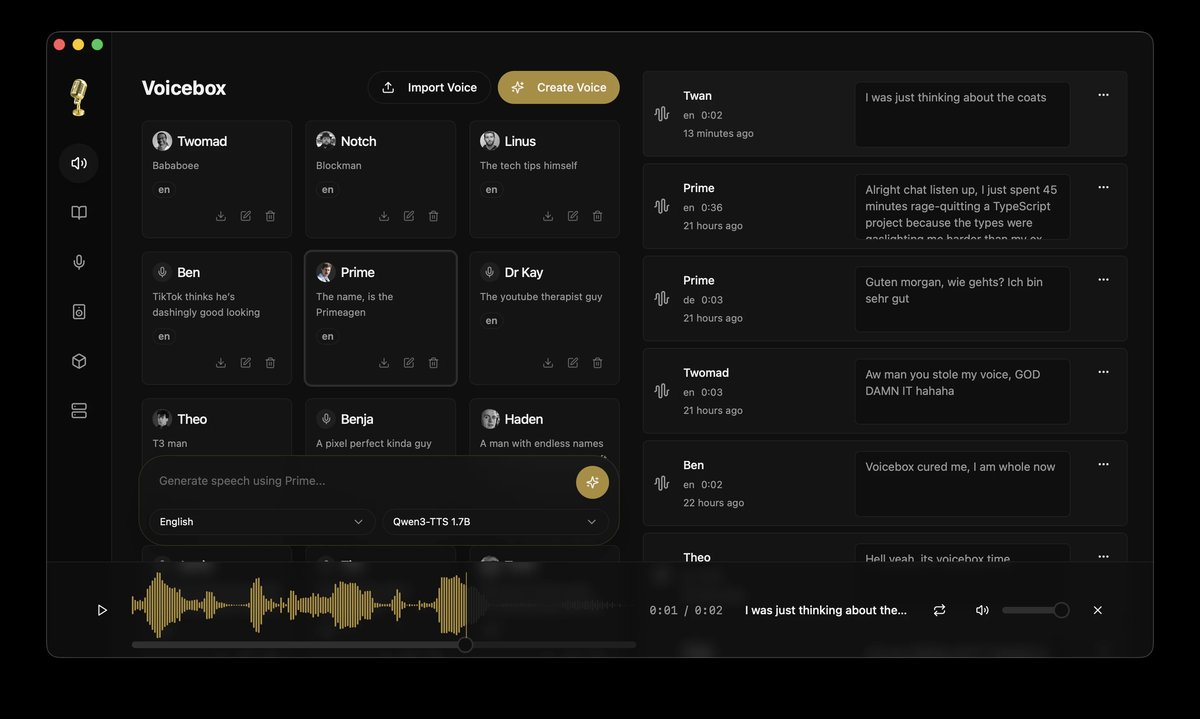 Voicebox 应用界面