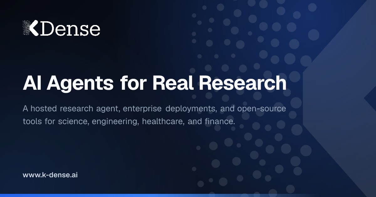 K-Dense 官方品牌图:AI Agents for Real Research