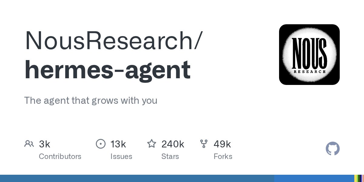 hermes-agent 仓库数据:240k stars,49k forks