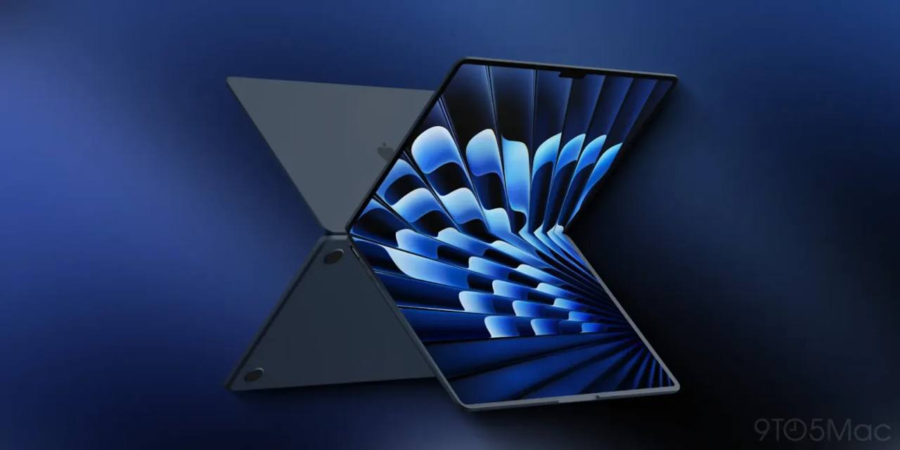 可折叠 iPad/Mac 混合设备概念渲染图