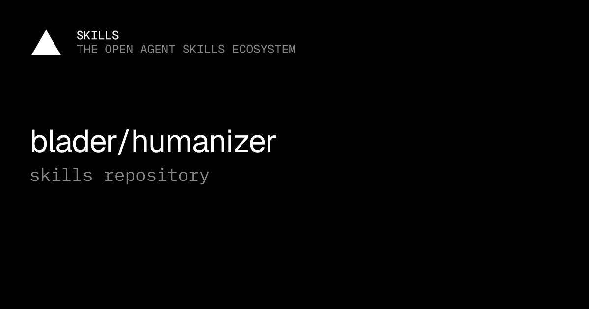 Humanizer 在 skills.sh 的收录页