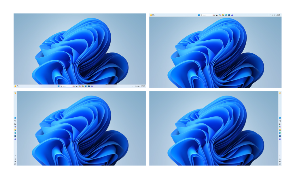 Windows 11 任务栏位置调整示意图