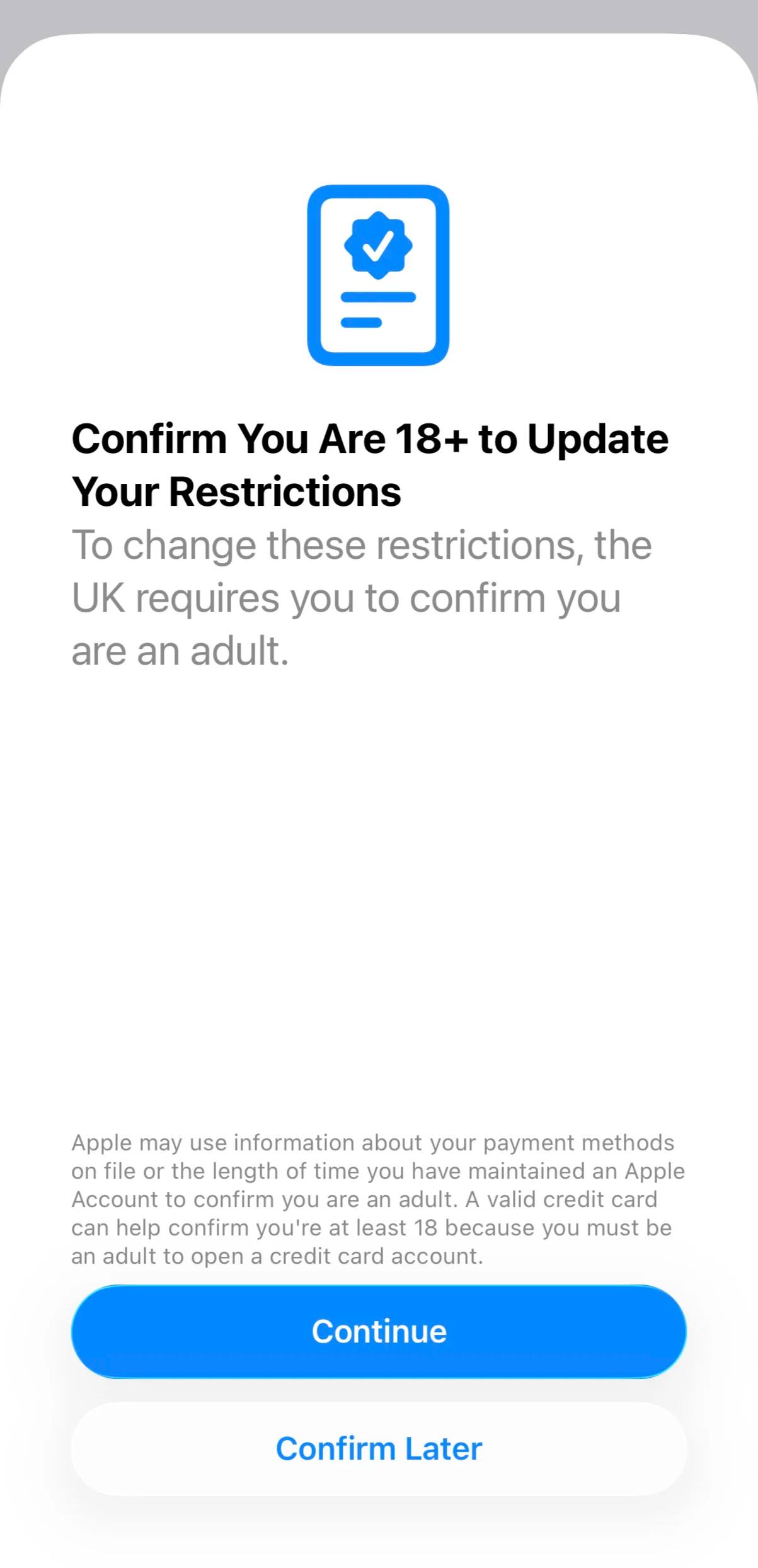 苹果英国年龄验证相关配图