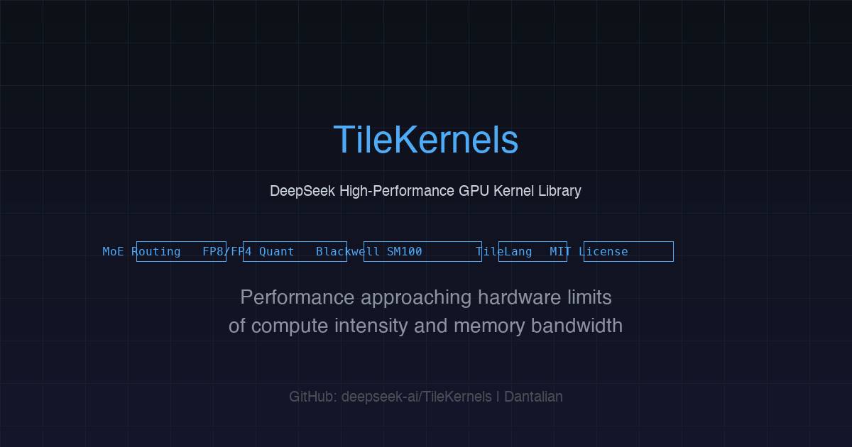 DeepSeek 开源 TileKernels：面向 Blackwell 架构的高性能 LLM 算子库